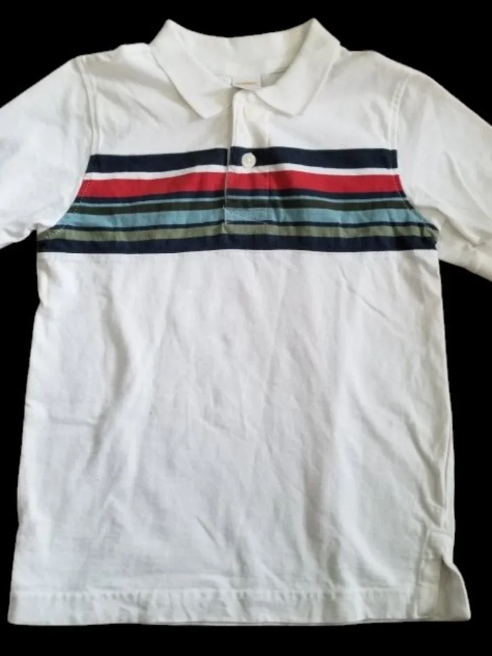 GYMBOREE White with Stripes Short Sleeved Polo Top Boys Size 5